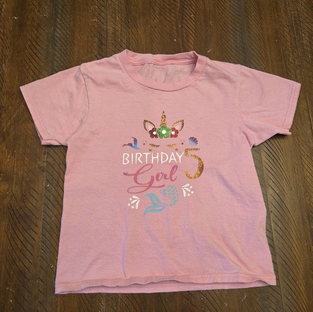 5/$10 Unicorn Mermaid 5th Birthday Girl Shirt